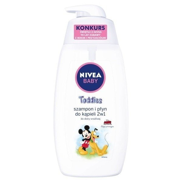 Nivea Baby Disney TODDIES szampon i płyn do kąpieli 2w1 do skóry wrażliwej 500ml z pompką
